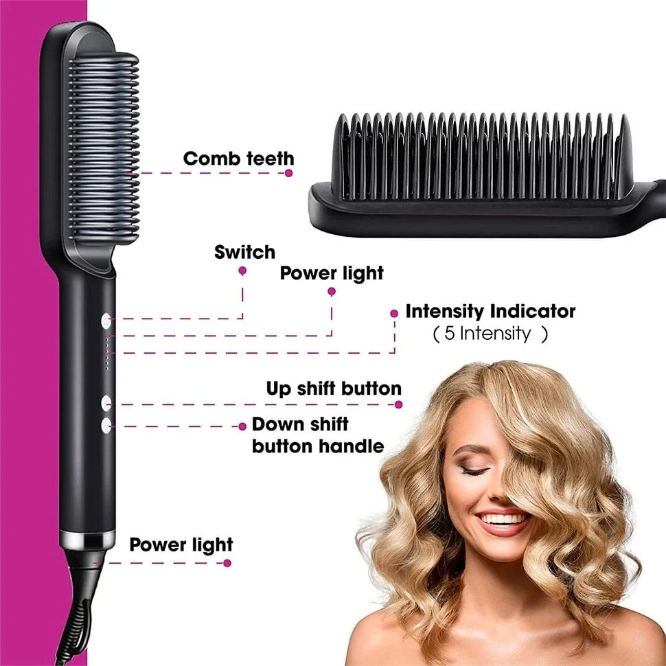 Thermostatic hair straightener Comb