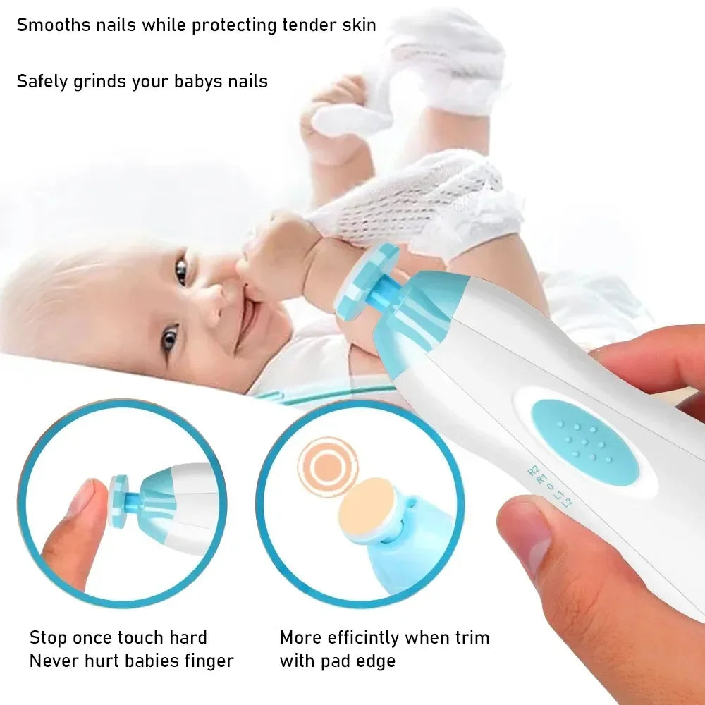 6 in 1 Electric Baby Nail Trimmer with LED Light for Newborn
